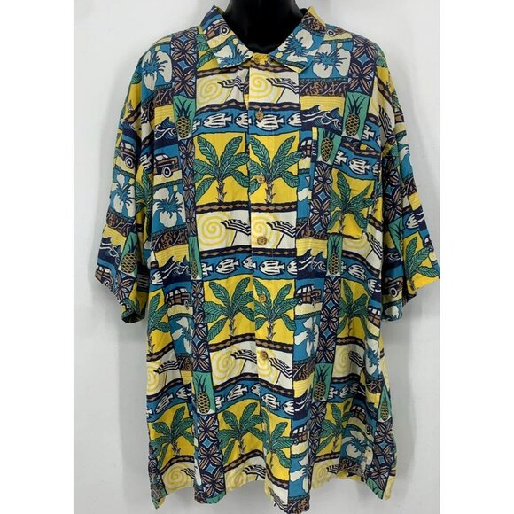 Smith Watkins Men Hawaiian Shirt Size XXL Extra Extra Large Short Sleeve Aloha - Picture 1 of 5